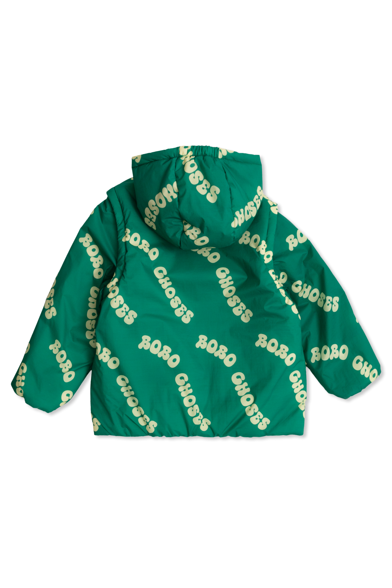 bobochoses ボアアウター　110cm Green Padded jacket with detachable sleeves Bobo Choses